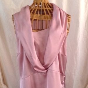 Dusty rose Violet & Claire sleeveless silky dressy top, size XL